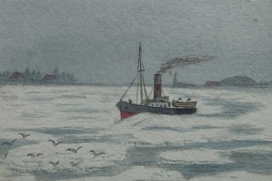 Unclaimed 20th-Century Ship Watercolours by T.B.