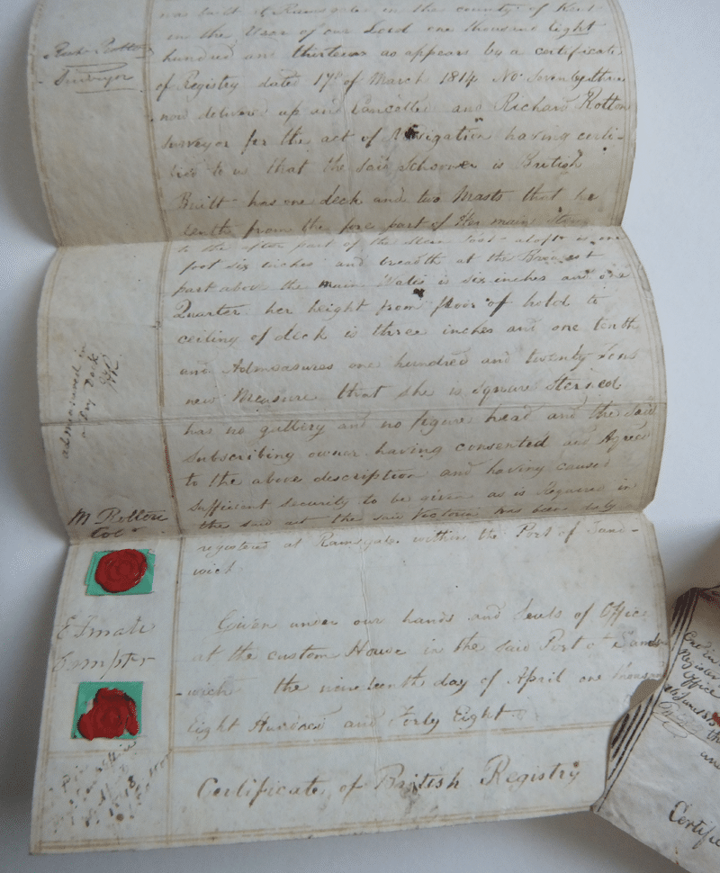 Victoria Certificate of British Registry recto