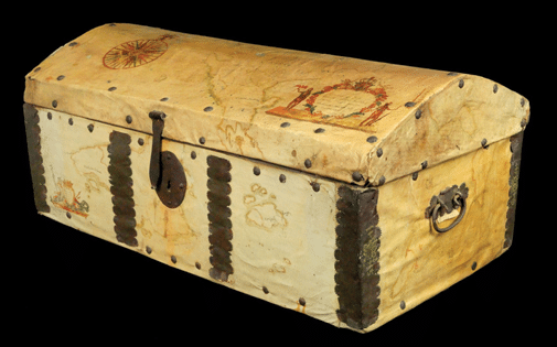 Painted wooden mariner's chest