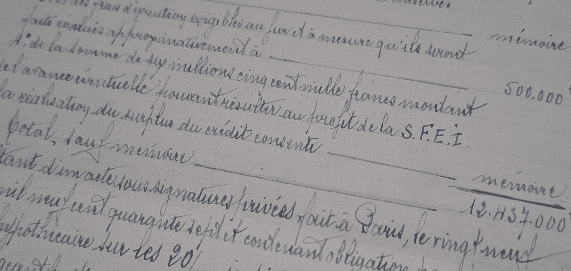 Handwritten mortgage entry in French, with amounts in francs